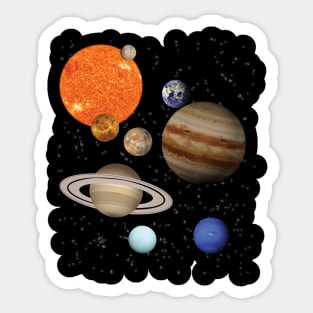 Solar System Outer Space Explorer Astronaut Camp Sticker